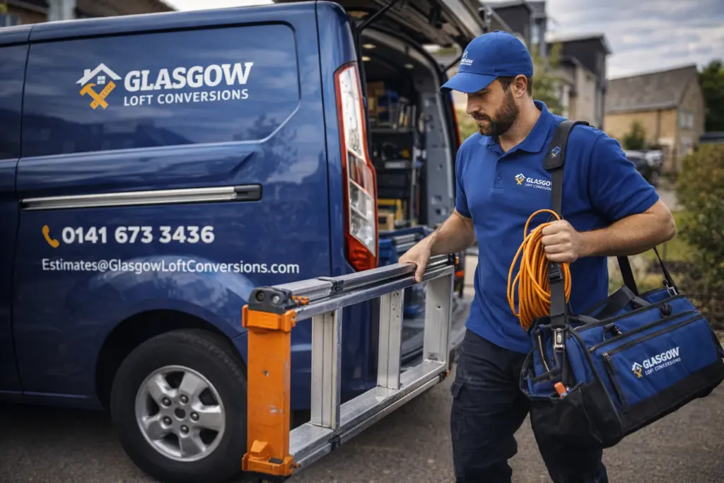 Glasgow Loft Conversions - Technician Unloading